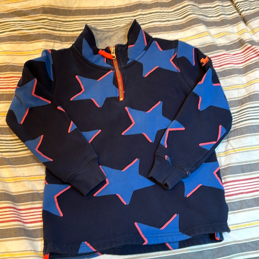 EUC mini Boden 7-8 star half zip